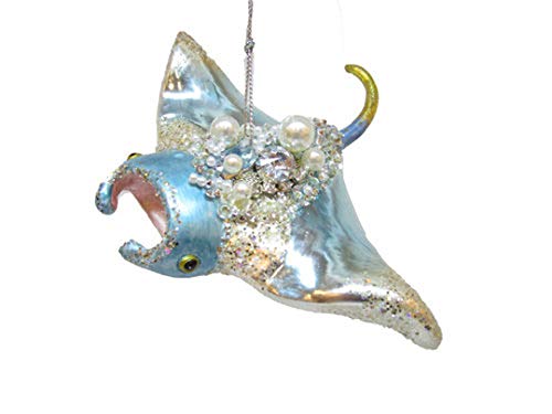 December Diamonds Glasornament Manta Ray mit Schmucksteinen, pastellfarben, 129,5 cm von December Diamonds