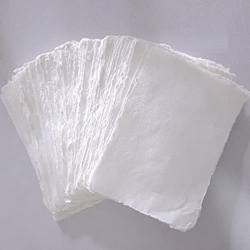 Handgefertigtes Blanko-Papier mit Büttenrand, gemischte Medien, Kalligraphie, Aquarell, Postkarten, Einladungen, Bastelarbeiten und Ankündigungen, dick, 150 g/m², Packung mit 100 Blatt (17,8 x 12,7 Handgefertigtes Blanko-Papier mit Büttenrand, gemischte Medien, Kalligraphie, Aquarell, Postkarten, Einladungen, Bastelarbeiten und Ankündigungen, dick, 150 g/m², Packung mit 100 Blatt (17,8 x 12,7 von Deckle Papers