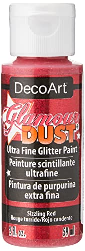 Deco Art Glamour Dust Glitzerfarbe, Sizzling Red, 59 ml (1er Pack) von DecoArt
