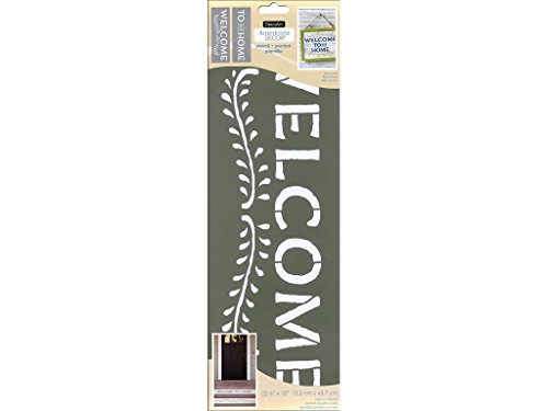 Deco Art Welcome Stencil Decoart Americana Deko-Schablone, 15,2 x 45,7 cm, Kunststoff, Keine, Extra Large, One Size von DecoArt