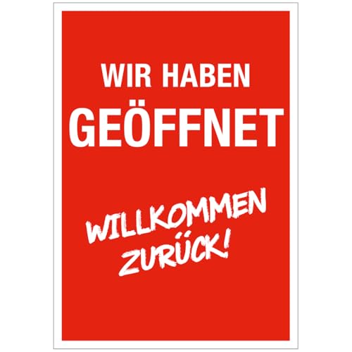 Deco Woerner Aktionsplakat Aktionsbanner 'wir haben geöffnet' eckig aus Papier von Deco Woerner