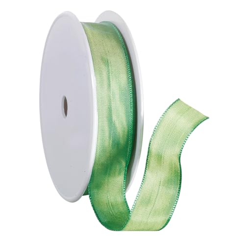 Stoffband mit Drahtkante 25mm, 25 m Deko-Stoffband aus Polyester Hochzeitsdekoration Kartenband Geschenkband Dekoration von Deco Woerner