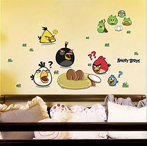 Angry Birds XXL Schlafzimmer Entfernbar Wandgemälde Kindergarten Abziehbild Dekor Baby Kunst Wandaufkleber Aufkleber Dekoration Kinder von Deco-online