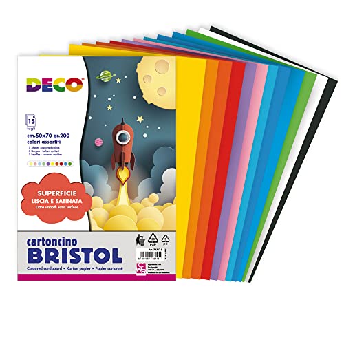 Deco 93941 Papierumschlag Bristol, 15 Fg, mehrfarbig, 50 x 70 cm von Deco