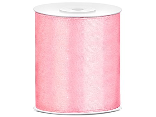 Deco Satinband 25m x 100mm 10cm breit Geschenkband Band Satin Hochzeit Tischläufer (rosa) von Deco