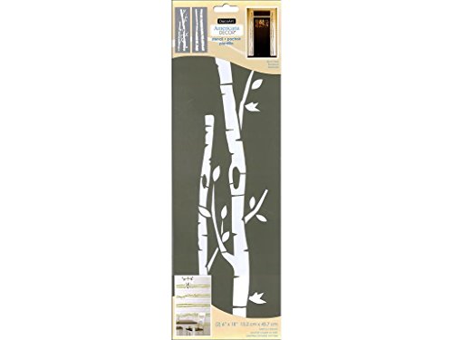 Deco Art Birch Trees Stencil Decoart Americana Dekoschablone, Birkenbäume, 6 x 18 cm, Keine, Extra Large, One Size von DecoArt