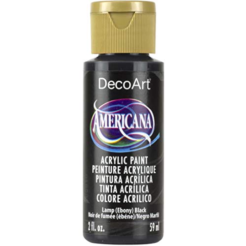 DecoArt Americana 2 oz Mehrzweck-Acrylfarbe, 59 ml, Lamp Ebony Schwarz von DecoArt