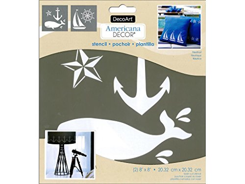 DecoArt Decor Stencil 8x8 Nautical Americana Dekoschablone, 20,3 x 20,3 cm, Nautisch von DecoArt