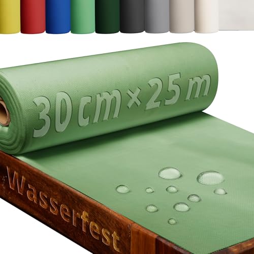 DecoHomeTextil Heimtextilmanufaktur Tischläufer Rolle Tischdeckenrolle Vliesstoff Vlies Salbeigrün 0.3 x 25 m 80g/m² abwaschbar wasserabweisend von DecoHomeTextil Heimtextilmanufaktur