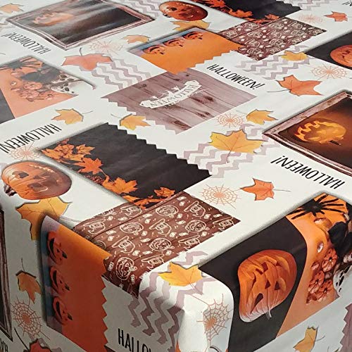 DecoHomeTextil Heimtextilmanufaktur Wachstuch Wachstischdecke Halloween Pumpkin Head Eckig 130 x 160 cm abwischbar von DecoHomeTextil Heimtextilmanufaktur