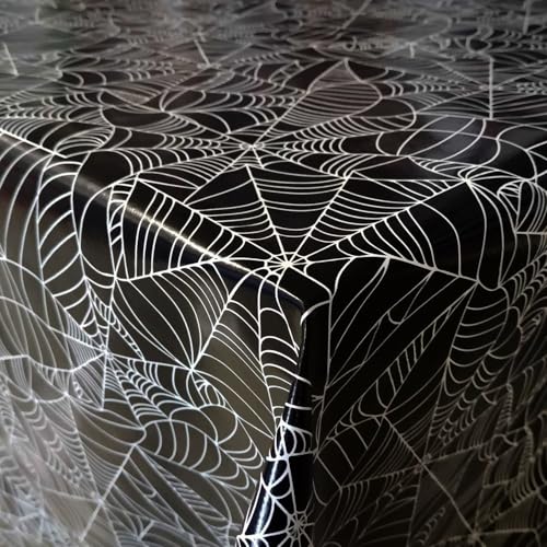 DecoHomeTextil Heimtextilmanufaktur Wachstuch Wachstischdecke Halloween Spider Web Eckig 100 x 200 cm abwischbar von DecoHomeTextil Heimtextilmanufaktur