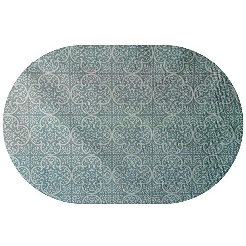 Garden Classic Gartentischdecke Outdoortischdecke Tischdecke Rund Oval Keramik Türkis Oval ca. 160 x 300 cm abwaschbar von DecoHomeTextil Heimtextilmanufaktur