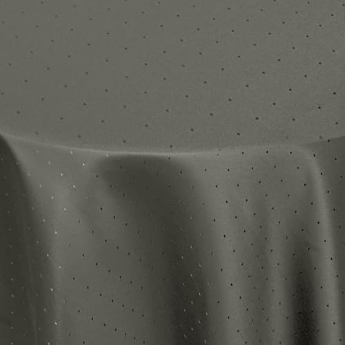 Punkte Muster Optik Tischdecke Größe, Form und Farbe wählbar Oval 135 x 180 cm Dunkelgrau Damast Tafeldecke Pflegeleicht von DecoHomeTextil Heimtextilmanufaktur