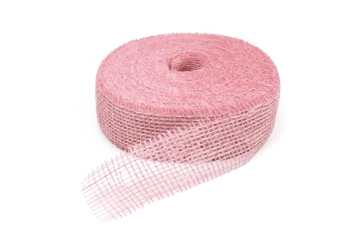 SIZO® Deco Jute Eco Friendly Dekorationsband Geschenkband 5 cm x 40 Meter Rosa Dekoration Dekor Dekoband von DecoHomeTextil Heimtextilmanufaktur