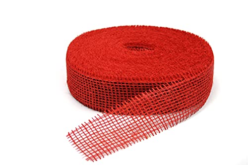 SIZO® Deco Jute Eco Friendly Dekorationsband Geschenkband 5 cm x 40 Meter Rot Dekoration Dekor Dekoband von DecoHomeTextil Heimtextilmanufaktur