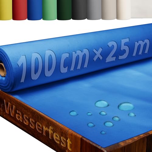 Tischdecke Rolle Tischdeckenrolle Vliesstoff Vlies Blau 1 x 25 m 80g/m² abwaschbar wasserabweisend von DecoHomeTextil Heimtextilmanufaktur