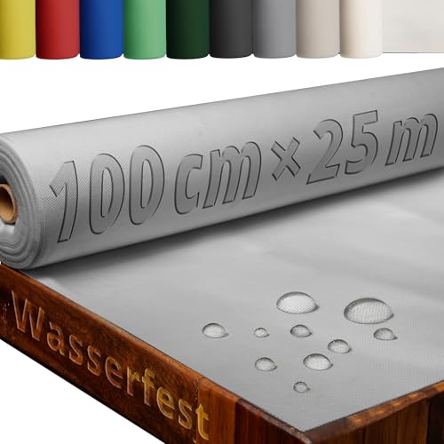 Tischdecke Rolle Tischdeckenrolle Vliesstoff Vlies Grau 1 x 25 m 80g/m² abwaschbar wasserabweisend von DecoHomeTextil Heimtextilmanufaktur