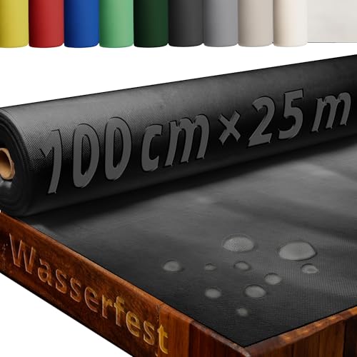 Tischdecke Rolle Tischdeckenrolle Vliesstoff Vlies Schwarz 1 x 25 m 80g/m² abwaschbar wasserabweisend von DecoHomeTextil Heimtextilmanufaktur