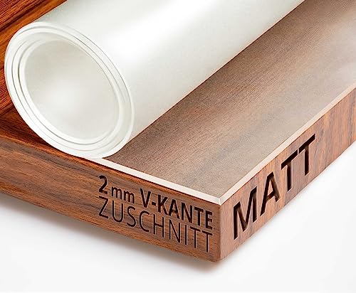 Transparent Tischfolie Schutzfolie Folie leicht mattiert Abgeschrägte V-Kante Eckig 100 x 210 cm Tischdecke Maschinenzuschnitt von DecoHomeTextil Heimtextilmanufaktur