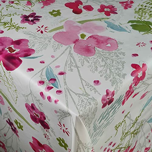 Wachstuch Wachstischdecke Tischdecke Gartentischdecke Größe wählbar Bloom Blume Pink Eckig 110 x 110 cm abwaschbar von DecoHomeTextil Heimtextilmanufaktur