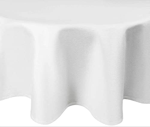 Damast Tischdecke 100% Baumwolle Gastro Edition Rund 180 cm Weiß Größe wählbar von DecoHomeTextil