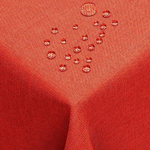 DecoHomeTextil Leinen Optik Farbe Größe wählbar - Eckig 110 x 110 BZW.110x110 BZW. 110x110 cm Orange mit Lotus Effekt Tischdecke mit Fleckschutz Orange TD Eckig von DecoHomeTextil Heimtextilmanufaktur