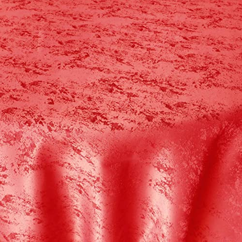 Jacquard Tischdecke Granit Tischdecke Rund Rot 140 cm Meliert mit Lotus Effekt Größe & Farbe wählbar von DecoHomeTextil