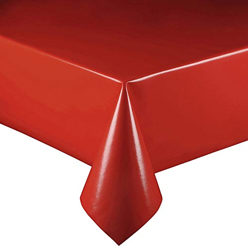 Lacktischdecke Wachstuch Wachstischdecke Tischdecke Gartentischdecke Rot Breite & Länge wählbar 100 x 260 cm Eckig abwaschbar von DecoHomeTextil