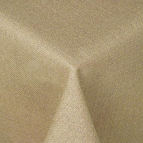 Leinen Optik Tischdecke Beige Sand Eckig 130 x 280 cm Fleckschutz Pflegeleicht mit Saumrand Leinentuch von DecoHomeTextil Heimtextilmanufaktur