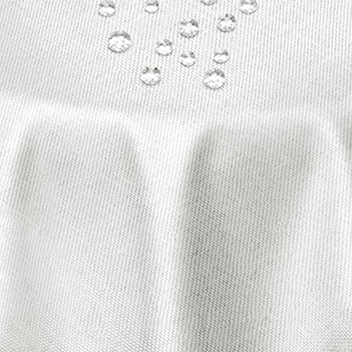 Leinen Optik Tischdecke Tischtuch Tafeldecke Leinendecke Abwaschbar Wasserabweisend Oval 130 x 220 cm Weiss Fleckschutz Pflegeleicht mit Saumrand Leinentuch von DecoHomeTextil Heimtextilmanufaktur