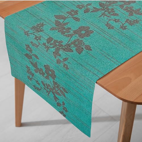 DecoHomeTextil Heimtextilmanufaktur Miami Tischläufer Tablerunner Breite 40 cm Länge und Farbe wählbar Sunrise Salbeigrün 40 x 110 cm von DecoHomeTextil Heimtextilmanufaktur