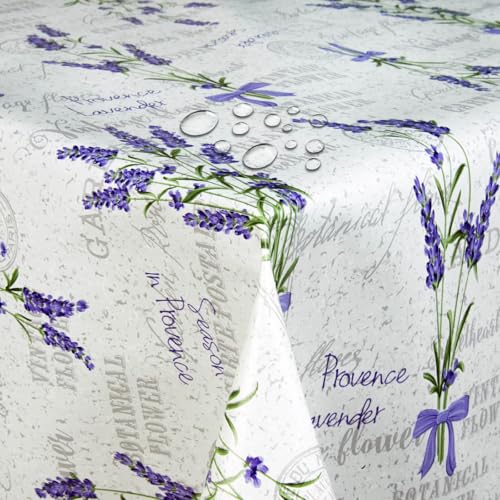 Wachstuch Wachstischdecke Tischdecke Gartentischdecke Größe wählbar Lavendel Provence 120 x 150 cm Eckig abwaschbar von DecoHomeTextil Heimtextilmanufaktur