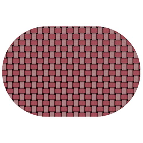 Wachstuchtischdecke Wachstuch Tischdecke Gartentischdecke Rund Oval Robust Rattan Rot Rosa Oval 130 x 180 cm abwaschbare Wachstischdecke geprägt von DecoHomeTextil Heimtextilmanufaktur