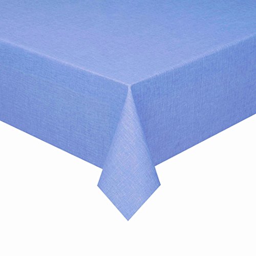 d-c-fix Acryl Soft Meterware Tischdecke 100% Baumwolle Breite & Länge wählbar Blau Eckig 120 x 160 cm Leinenstruktur Lotus Effekt abwaschbare Tischdecke von DecoHomeTextil