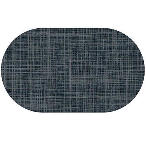 d-c-fix Wachstuch Leinen Look RUND OVAL Farbe & Größe wählbar Oval 130 x 180 cm Grau Anthrazit abwaschbare Tischdecke von DecoHomeTextil Heimtextilmanufaktur