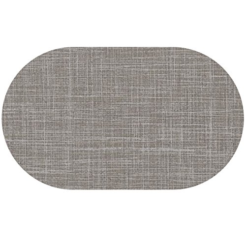 d-c-fix Wachstuch Leinen Look RUND OVAL Farbe & Größe wählbar Oval 130 x 220 cm Beige Silber abwaschbare Tischdecke von DecoHomeTextil Heimtextilmanufaktur