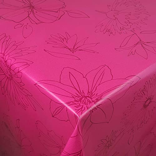 d-c-fix Wachstuch Wachstischdecke Tischdecke Gartentischdecke Blumen Palmas Pink Breite & Länge wählbar 100 x 120 cm Eckig abwaschbar von DecoHomeTextil Heimtextilmanufaktur