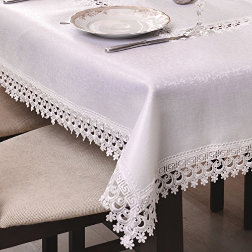 DecoKing 30x30 Kreis Creme Tischdecke Tischtuch Gipüre fleckenabweisend Lotus Effekt elegant praktisch außergewöhnlich klassisch von DecoKing