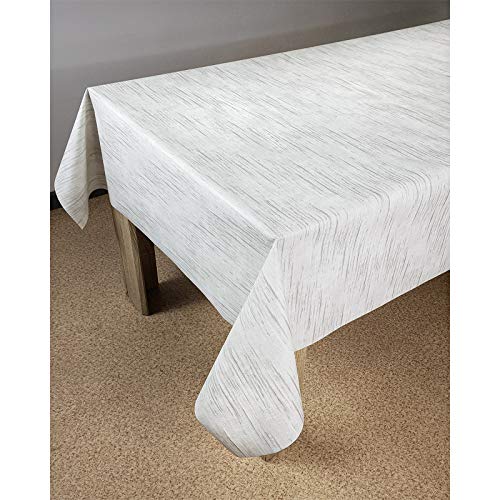 DecoMeister Wachstuch Tischdecke Tischbelag Tischabdeckung abwaschbar Tischtuch Tischfolie Tischplattenschutz Vinyl-Tischdecke Küche Esszimmer Küchentisch 140x250 cm Graue Striche von DecoMeister