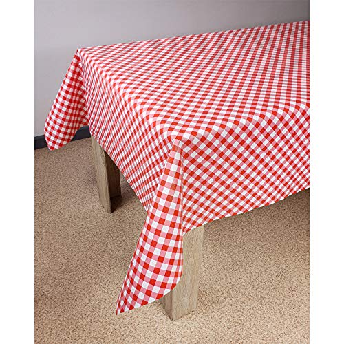 DecoMeister Wachstuch Tischdecke Tischbelag Tischabdeckung abwaschbar Tischtuch Tischfolie Tischplattenschutz Vinyl-Tischdecke Küche Esszimmer Küchentisch 140x100cm Rot kariert von DecoMeister