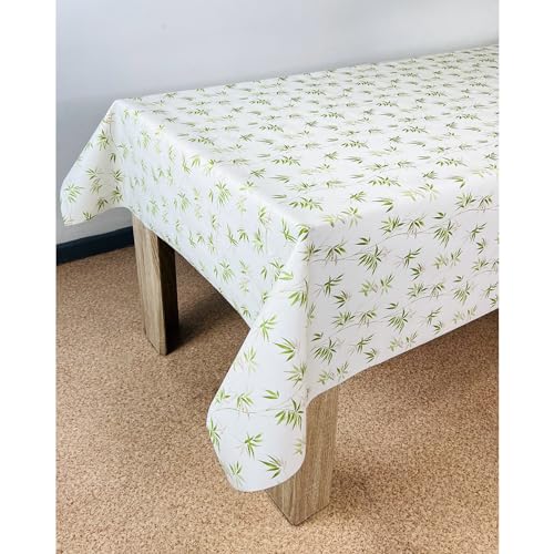 DecoMeister Wachstuch Tischdecke Tischbelag Tischabdeckung abwaschbar Tischtuch Tischfolie Tischplattenschutz Vinyl-Tischdecke Küche Esszimmer Küchentisch 140x210 cm Bambus Blätter von DecoMeister