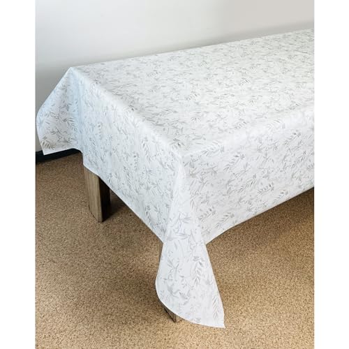 DecoMeister Wachstuch Tischdecke Tischbelag Tischabdeckung abwaschbar Tischtuch Tischfolie Tischplattenschutz Vinyl-Tischdecke Küche Esszimmer Küchentisch 140x240 cm Graue Zweige von DecoMeister