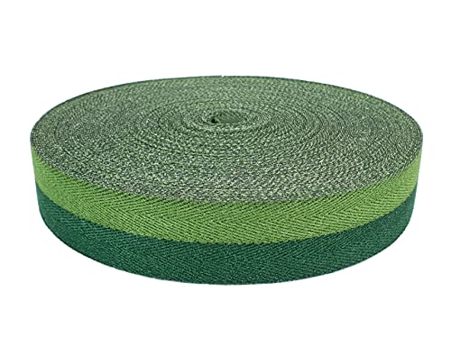 Teppicheinfassband Abschlussband Einfassband Klebeband zum Aufbügeln Klebe Saumband Fischgrätmuster Zweifarbig Teppich Polstermöbel Autopolsterung 40mm Breite x 1000cm Gras - Grün von DecoMeister