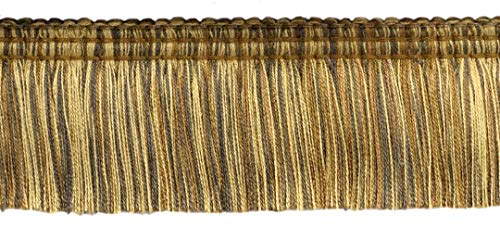 DecoPro 4,6 m Vorteilspackung | Empress Collection 51 mm Pinsel Fransenborte | Braun, Kamel, Dunkelbraun | Stil#: 0200EMPB | Farbe: Dunkles Sepia - W143 (4,6 m) von DecoPro