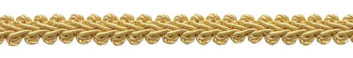 DecoPro 9 Meter-Stück 1,27 cm Basic Trim Französische Gimp Braid, Stil # FGS Farbe Light Gold – B7 (30 m/5 m). von DecoPro