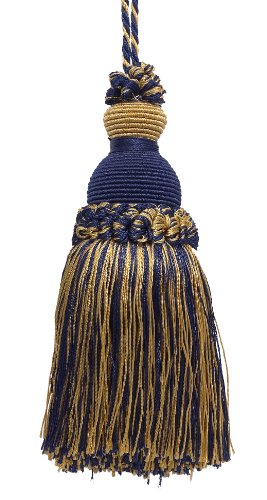 Schlüsselanhänger-Quaste, 13 cm, Dunkles Marineblau, Gold, Imperial II Kollektion, Stil# iktj; Farbe: 1152 Marineblau-gold. von DecoPro