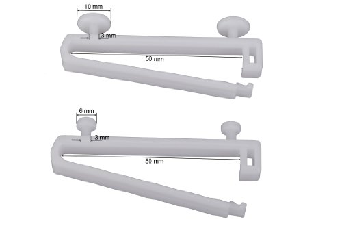 DécoProfi 10x Schlaufengleiter für Gardinenschienen 10mm x 50mm Weiß I Für Innenlauf von Gardinen/Vorhangschienen I Gleiter Schiebegardinen mit Schlaufen von DecoProfi