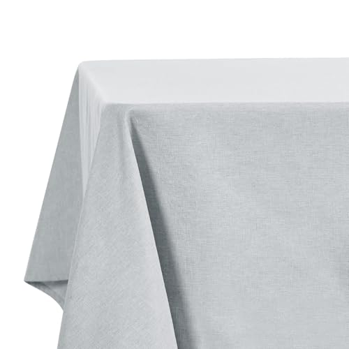 Deconovo Abwaschbare Tischdecke Lotuseffekt Gartentischdecke Leinenoptik Wasserabweisende Tischdecken Table Cloth pflegeleicht Rechteckig Tischwäsche für Esszimmer Küche, 130x160 cm, Hellgrau, 1 Stück von Deconovo