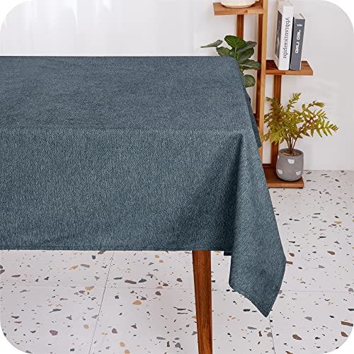 Deconovo Esszimmer Tischwäsche Wasserabweisende Küchentischdecke robust Lotuseffekt Tischdecke für Wohnzimmer Tischschutz Abwaschbar pflegeleicht maschinenwaschbar, 130x220 cm, Schwarzgrün, 1 Stück von Deconovo