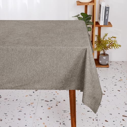 Deconovo Esszimmer Tischwäsche Wasserabweisende Küchentischdecke robust Lotuseffekt Tischdecke für Wohnzimmer Tischschutz Abwaschbar pflegeleicht maschinenwaschbar, 140x240 cm, Grau, 1 Stück von Deconovo